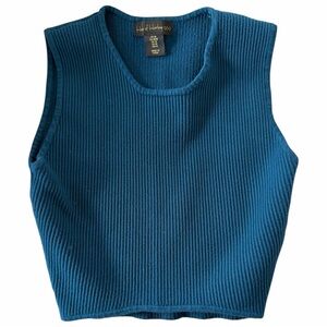 House of Harlow 1960 Teal Ribbed Knit Top